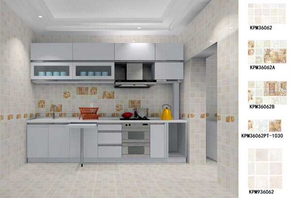 陶瓷一线品牌金艾陶瓷砖厨房效果图