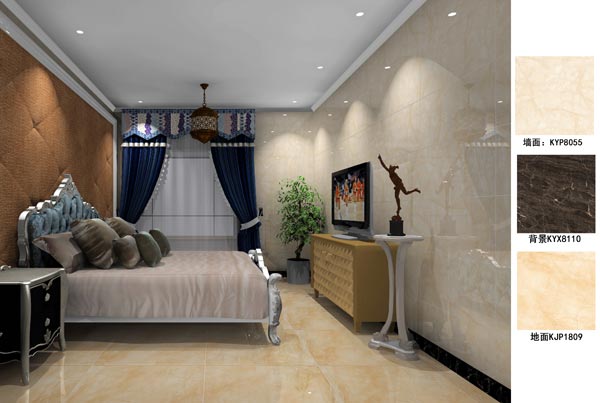 陶瓷一线品牌金艾陶瓷砖卧室效果图