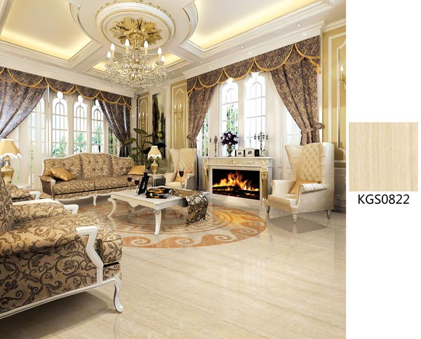 陶瓷一线品牌金艾陶瓷砖美式客厅效果图