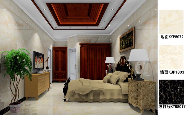 金艾陶瓷砖应用效果：徐州开元翡翠湾E户型装修效果鉴赏