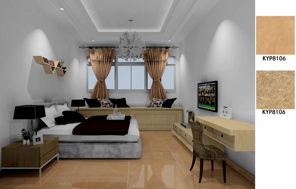 金艾陶瓷砖应用效果：大沥碧桂园·华府02户型装修效果鉴赏