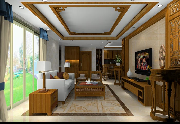 金艾陶家装:井冈山和谐家园安置小区130㎡中式风格装修鉴赏